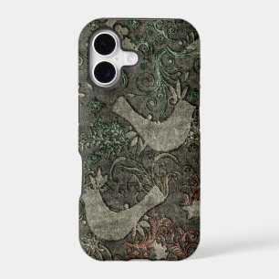 Vintage LoveBirds Embossed Print Case iPhone 5