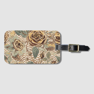 Vintage, Lovely Roses with Design Art Luggage Tag