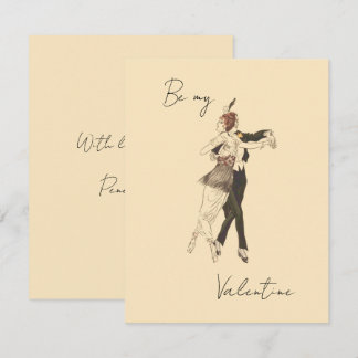 Vintage Lovers Dancing Valentine's Day Card