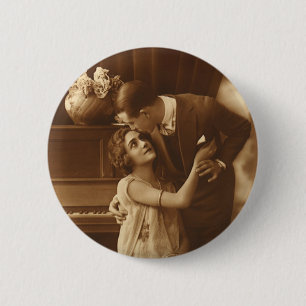 Vintage Lovers, Love Romance Romantic Music 6 Cm Round Badge