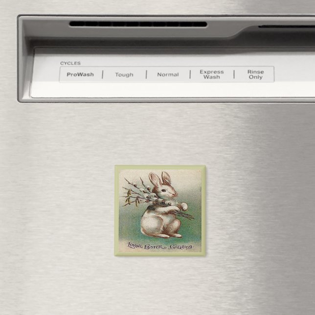 Vintage Loving Easter Greeting Magnet (In Situ (Dishwasher))