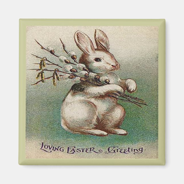 Vintage Loving Easter Greeting Magnet (Front)