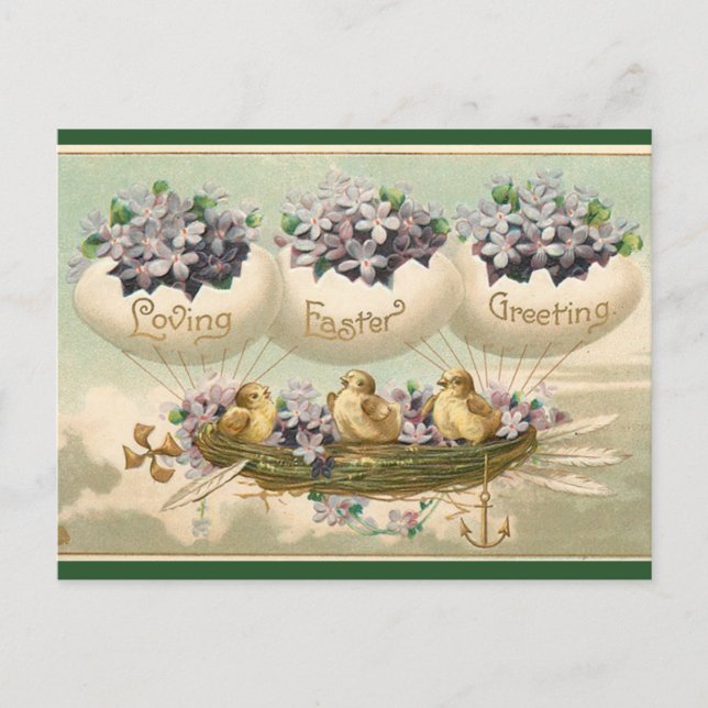 Vintage Loving Easter Greetings Postcard (Front)