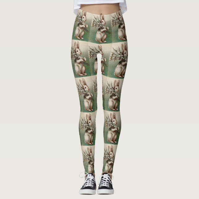 Vintage Loving Easter Rabbit Leggings (Front)