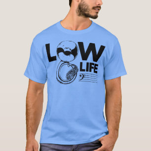 Vintage Low Life Bass Clef Joke Funny Tuba Player T-Shirt