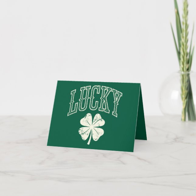 Vintage Lucky Clover St Patrick's Day  Card (Front)
