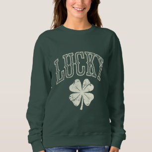 Vintage Lucky Clover St Patrick's Day Sweatshirt