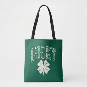 Vintage Lucky Clover St Patrick's Day Tote Bag