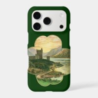 Vintage Lucky Gold Shamrock with an Irish Castle