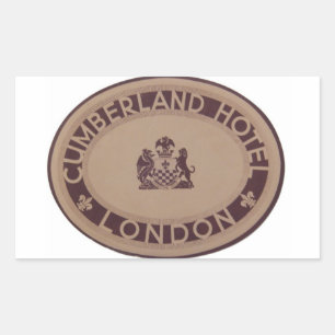 Vintage Luggage Label: Cumberland Hotel Rectangular Sticker