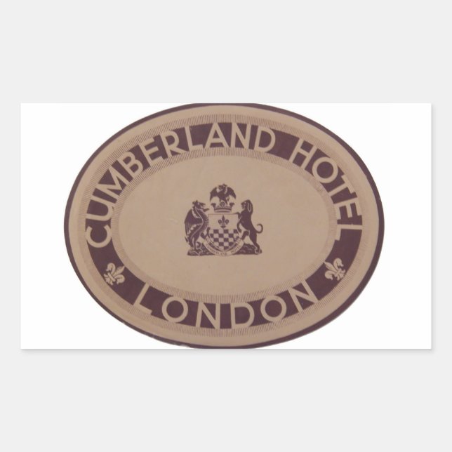 Vintage Luggage Label: Cumberland Hotel Rectangular Sticker (Front)