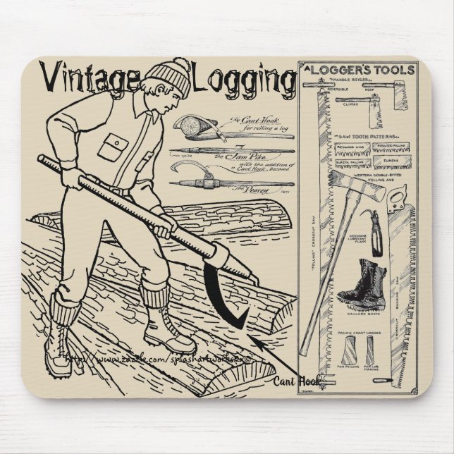 "Vintage Lumberjack Tools" Mouse Pad (Front)