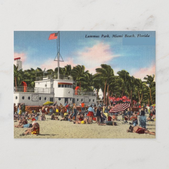 Vintage, Lummus Park, Miami Beach, Florida Postcard (Front)