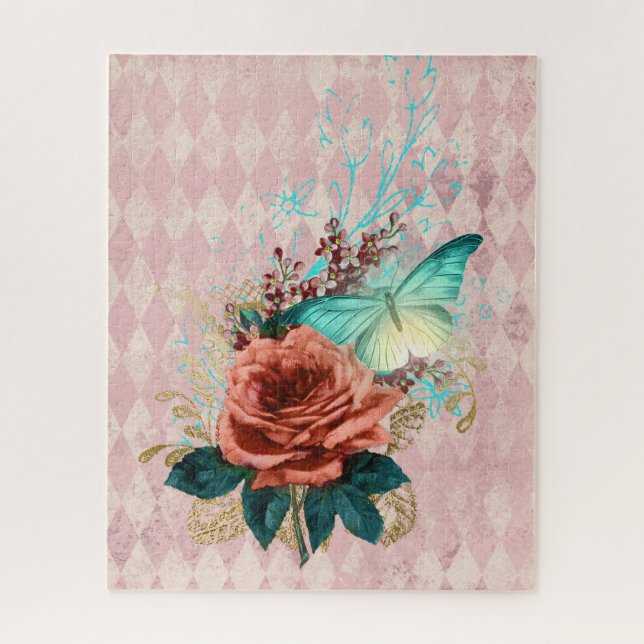 Vintage Luna Moth Bouquet Jigsaw Puzzle (Vertical)