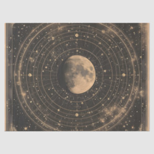 Vintage Lunar Celestial Map Design Tissue Paper