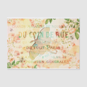 Vintage Lunar Moth and Roses Ephemera Tissue Paper