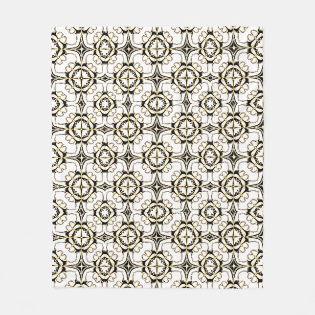 Vintage Luxe Tile Fleece Blanket (Front)