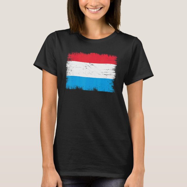 Vintage Luxembourg Flag Luxembourg Independence Da T-Shirt (Front)