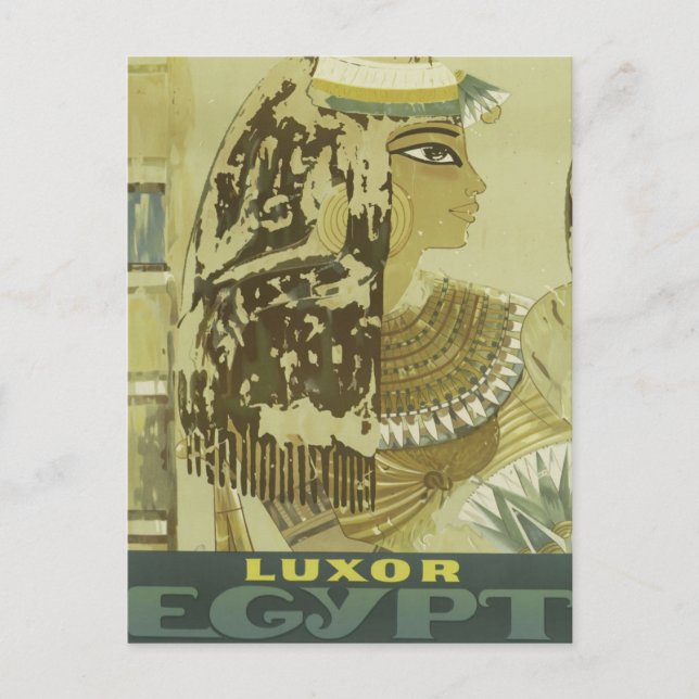 Vintage Luxor Egypt Travel Advertisement Postcard (Front)