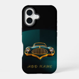 Vintage Luxury Car Front Golden Trim Art iPhone 16 Case