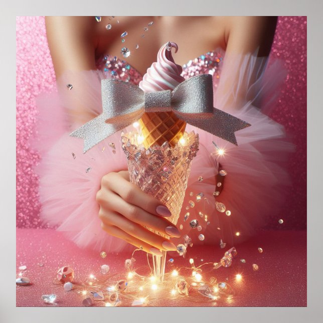 Vintage luxury glamour summer romantic dessert poster (Front)