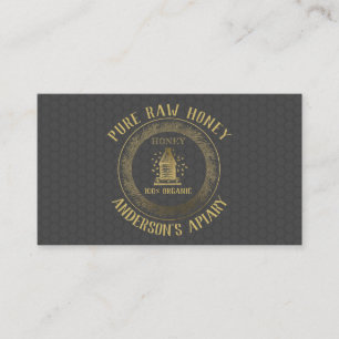 Vintage Luxury gold bee hive honey/apiary/bee farm Business Card