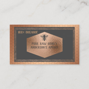 Vintage Luxury rose gold honey bee logo Business Card