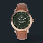 Vintage Luxury Style Couple Names Monogram Watch<br><div class="desc">Vintage Luxury Style Couple Names Monogram Watch – A timeless and sophisticated personalized watch designed for couples who appreciate elegance and classic charm. This exquisite timepiece features a luxurious vintage-inspired design, customizable with couple names, initials, and a special date, making it the perfect keepsake for weddings, anniversaries, and romantic celebrations....</div>