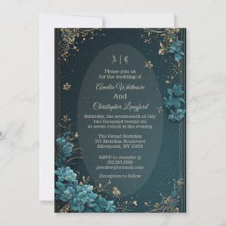 Vintage Luxury Victorian Heritage Florals Wedding  Invitation