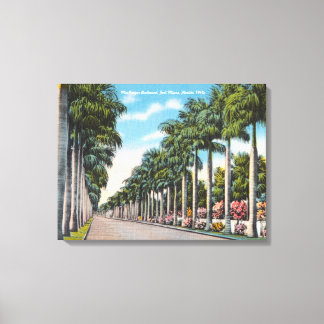 Vintage MacGregor Blvd Palms Fort Myers Florida Canvas Print