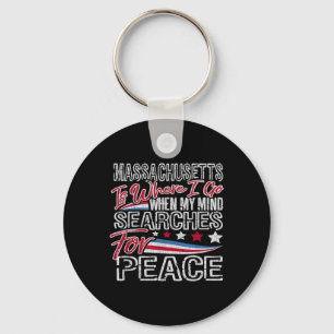Vintage Machusetts Patriotic Memorial Day Key Ring