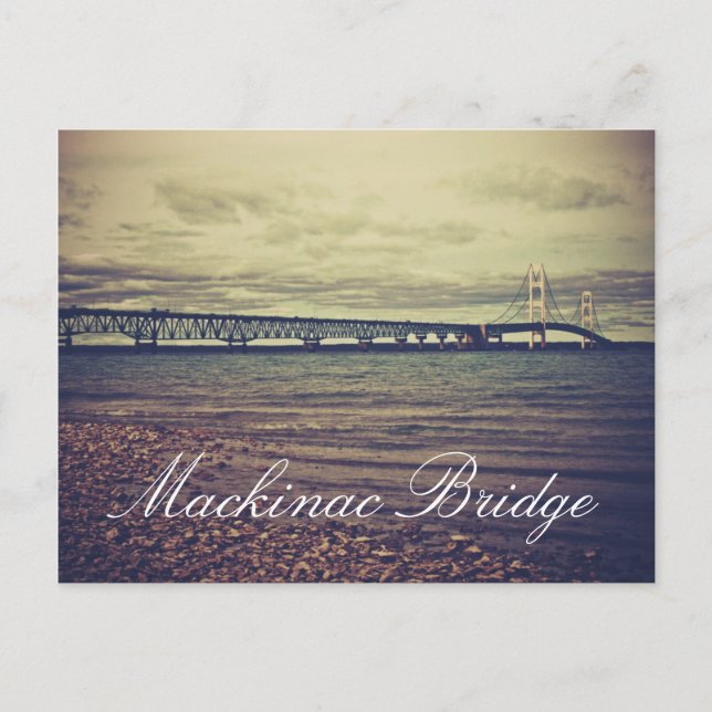 Vintage Mackinac Bridge Postcard (Front)