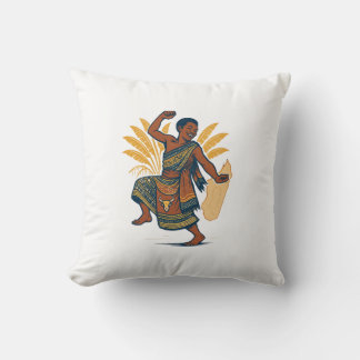 Vintage Madagascar Cultural Dancer Art - Premium S Cushion