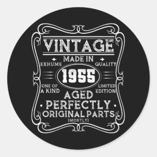 Vintage Made In 1955 Retro Classic Round Sticker