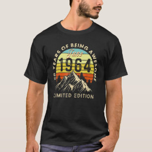 Vintage Made In 1964 Born June 1964 58th Birthday T-Shirt