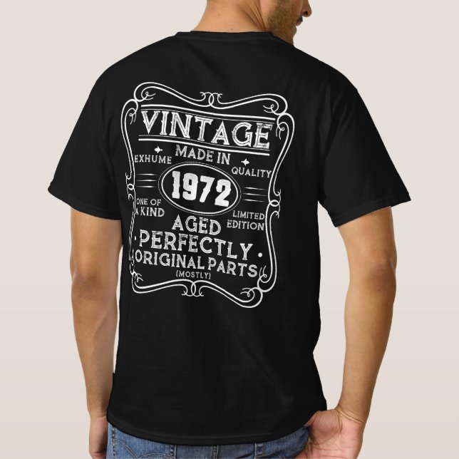 Vintage Made In 1972 Retro Classic T-Shirt (Back)