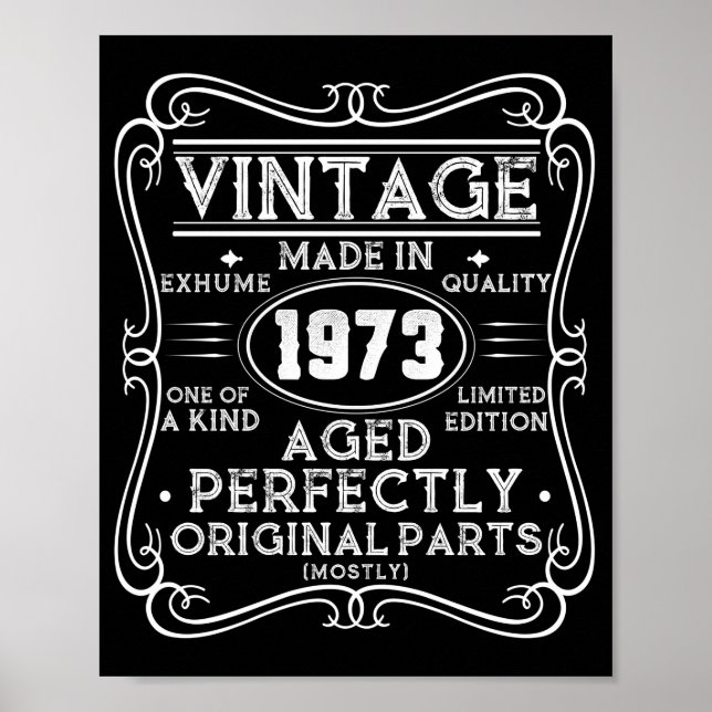 Vintage Made In 1973 Retro Classic Poster (Front)