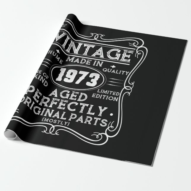 Vintage Made In 1973 Retro Classic Wrapping Paper (Unrolled)