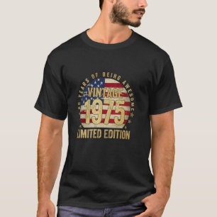 Vintage Made In 1975 American Flag 50th Birthday G T-Shirt