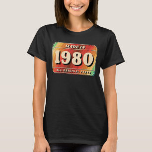 Vintage Made In 1980 Original Parts License Plate T-Shirt