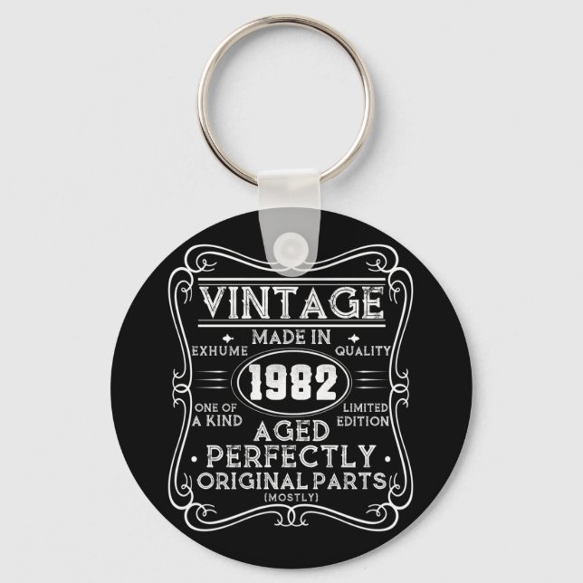 Vintage Made In 1982 Retro Classic Key Ring (Front)