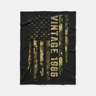 Vintage Made In 1986 American Flag 40th Birthday G Fleece Blanket