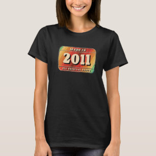 Vintage Made In 2011 Original Parts License Plate  T-Shirt