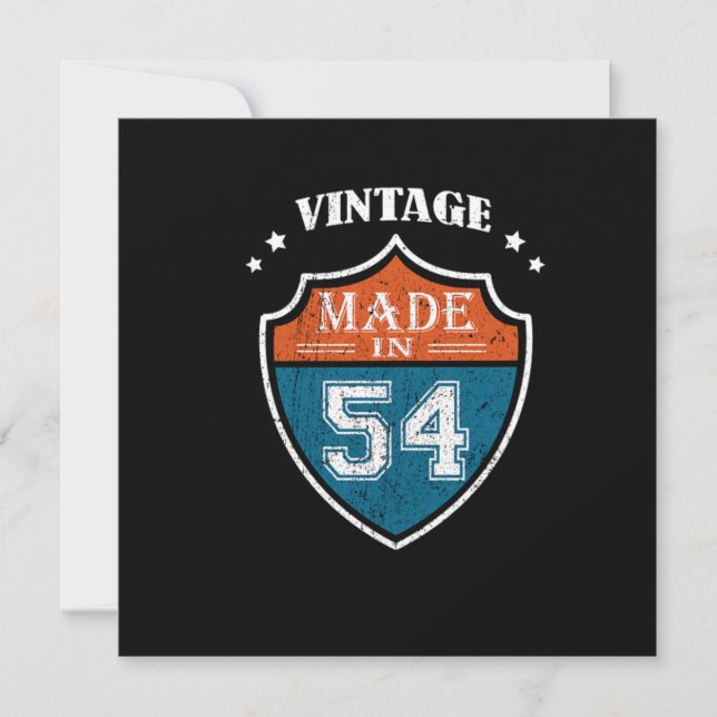 Vintage Made In 54 1954 Birthday Gift Invitation (Front)