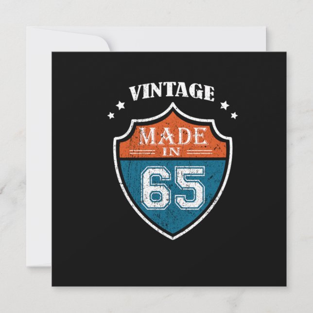 Vintage Made In 65 1965 Birthday Gift Invitation (Front)