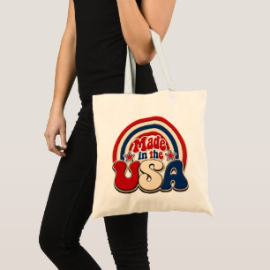 Vintage "Made in the USA" Patriotic Badge Tote Bag