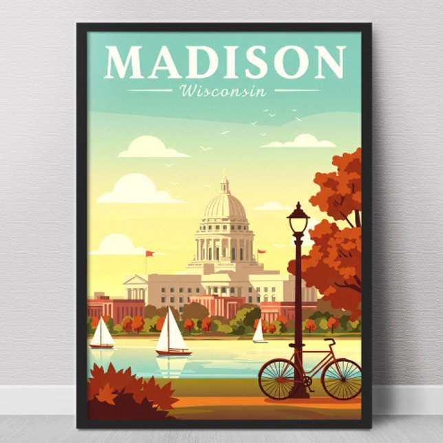 Vintage Madison Wisconsin Poster (Creator Uploaded)