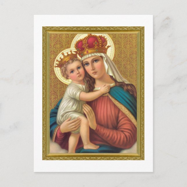 VINTAGE MADONNA AND CHILD CHRISTMAS CARD (Front)