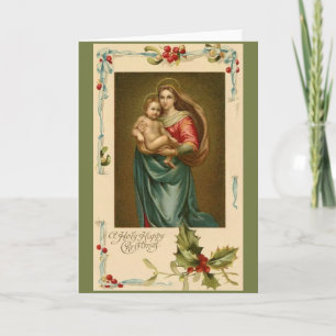 Vintage Madonna and Child Christmas Greeting Card