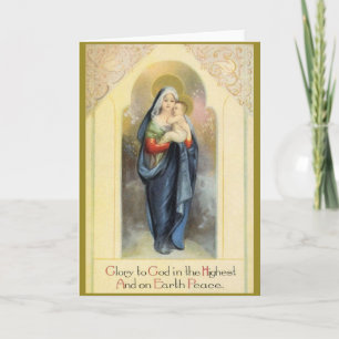 Vintage Madonna and Child Christmas Greeting Card